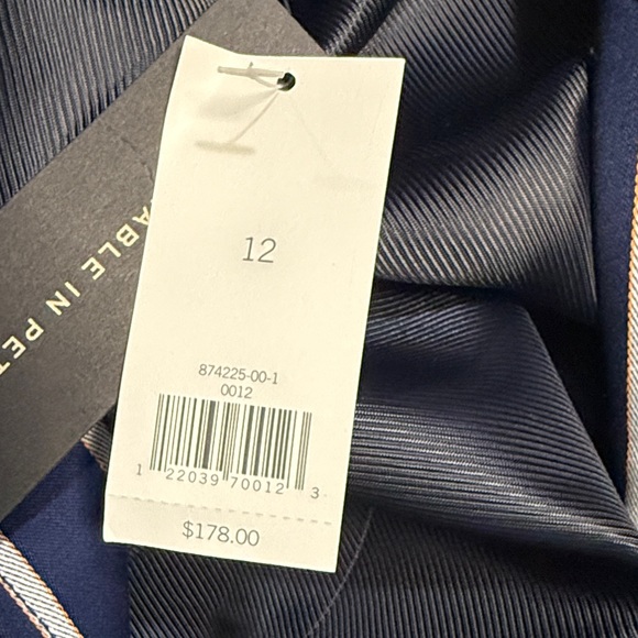 Banana Republic Navy and White Striped Double-Breasted Blazer - Picture 7 of 9